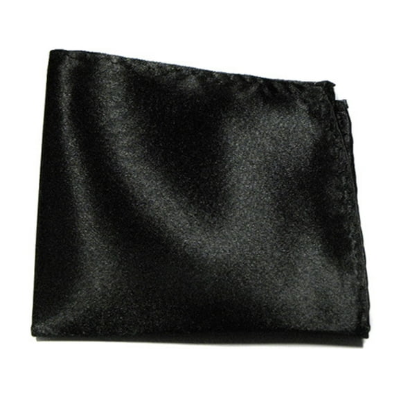 Raindrops 6Pcs Mens Pocket Handkerchiefs Black Polyester Silk Wedding Fashion Accessory