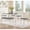 White+Gray(Vertical X-Backrest), variant on Leumius 6 Pieces Dining Table Set,Wood Dining Table Set with 4 Upholstered Chairs and a Bench,Modern Kitchen Table Set for 6 Person,White+Gray