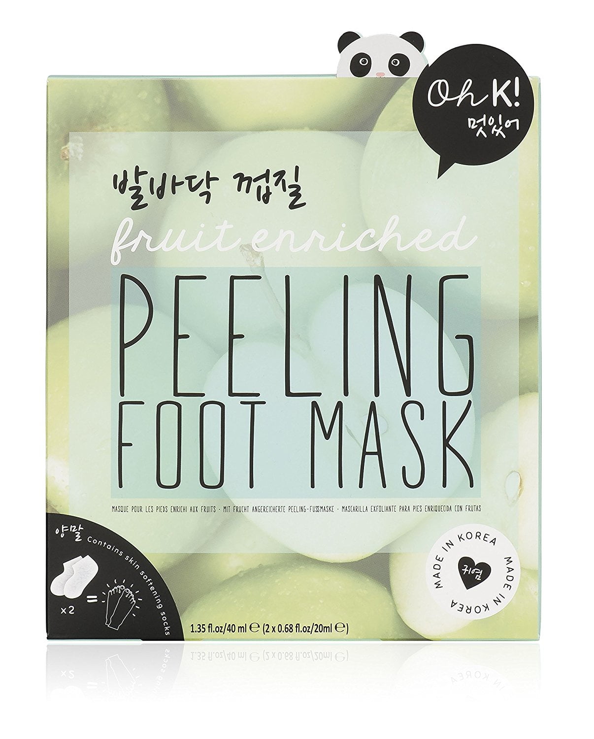 NPWUSA Oh K! Peeling Foot Mask and Socks Kit, Fruit enriched peeling
