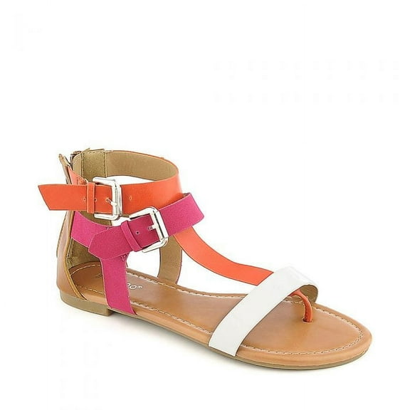 Gladiator Orange Pink Women's Grayson-05 Thong Flat Sandal