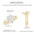 thumbnail image 5 of Rosec Jewels Lab Grown Diamond Wedding Ring Set - Oval Engagement Ring with Curved Band - EF-VS Quality, 10K Yellow Gold, US 7.50, 5 of 6