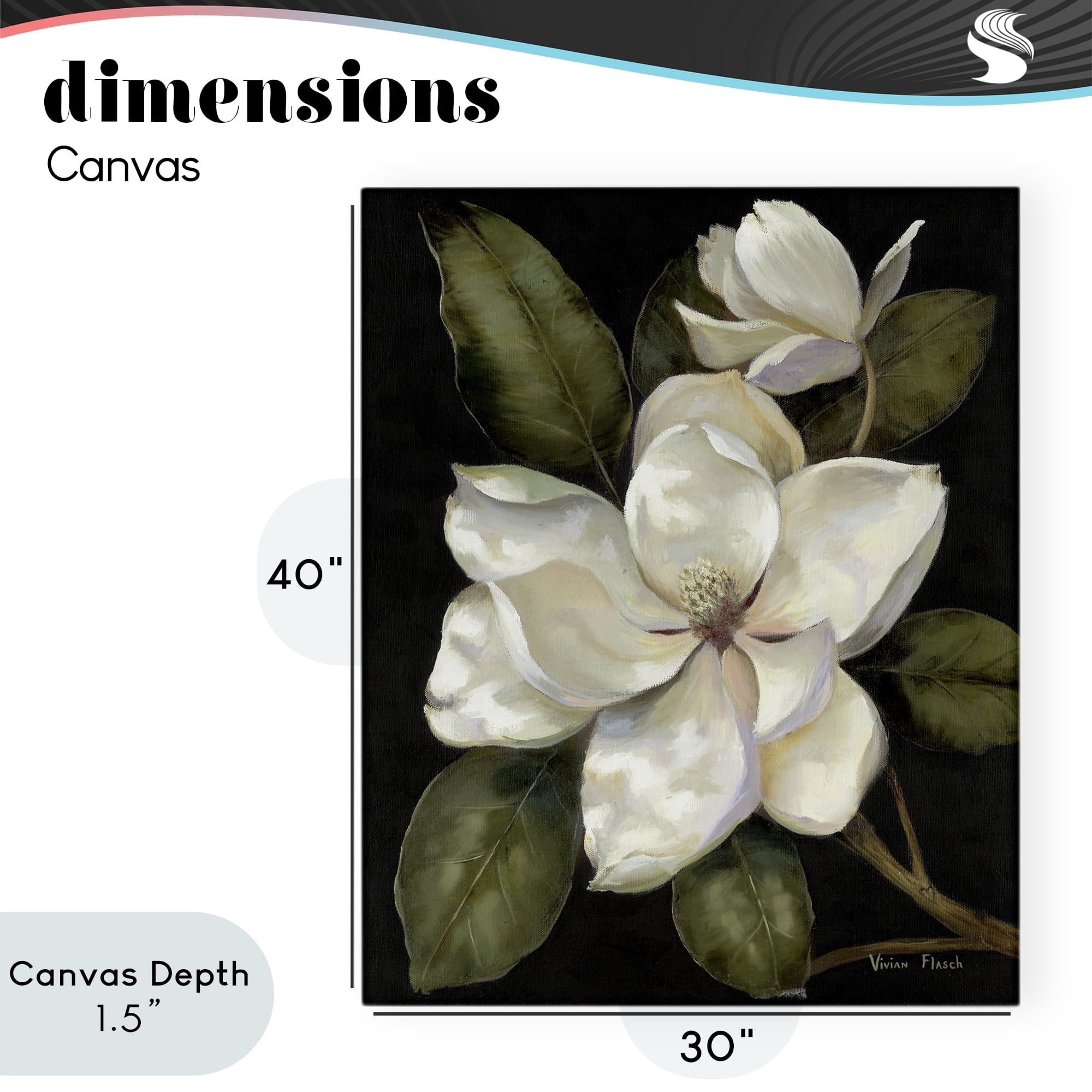 Stupell Industries Blooming Magnolia Buds Canvas Wall Art, design by Nan