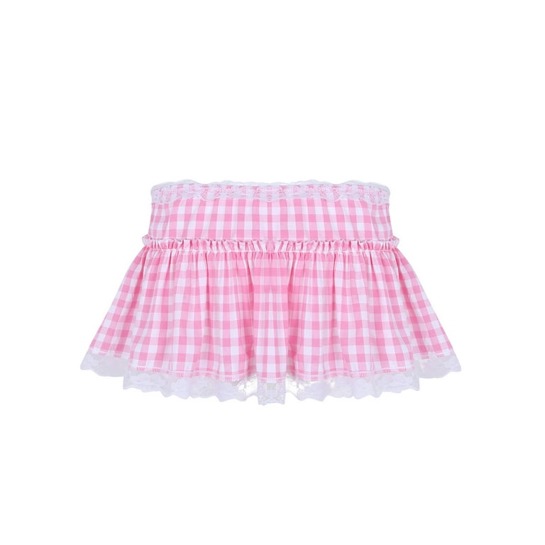 Light pink plaid mini skirt sale