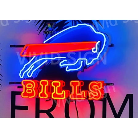 Queen Sense 17"x14" Custom For Buffalos Sports League Bills Neon Sign HD Vivid Man Cave Wall Decor Handmade Beer Pub Bar Printing Artwork Wall Party Gift Neon Light W117BBTLV3VVD