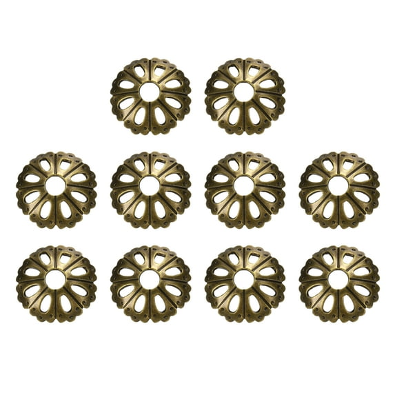 Uxcell 10pack Cabinet Knob Backplate, 0.98 Inch Porous Shape Radial Backplate Washers Classical Furniture Decoration Gasket for Cabinet Drawer Cupboard Doors Hardware