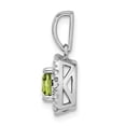 thumbnail image 4 of Auriga Fine Jewelry 14K White Gold Lab Grown Diamond and Peridot Halo Pendant for Women (L-12mm, W-10.8mm), 4 of 6