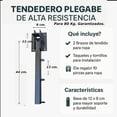 thumbnail image 4 of Tendedero Plegable, Retráctil, Modelo Económico, para tendido y Secado de Ropa. Fácil Instalación, Tendedero para Ropa, Balcón, Patio, Terraza (3 Líneas con cordón), 4 of 8
