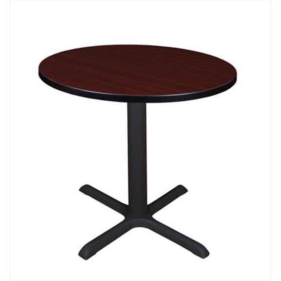 30 In. Round Cain Lunchroom Table - Mahogany