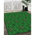 thumbnail image 3 of Ahgly Tapis Rond Lavable en Machine Intérieur Transitionnel Vert Émeraude Profond, 6 Pieds Rond, 3 of 7