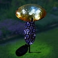 thumbnail image 4 of Bâton de Champignon Solaire en Métal et Verre avec LED - Jaune, 4 of 4