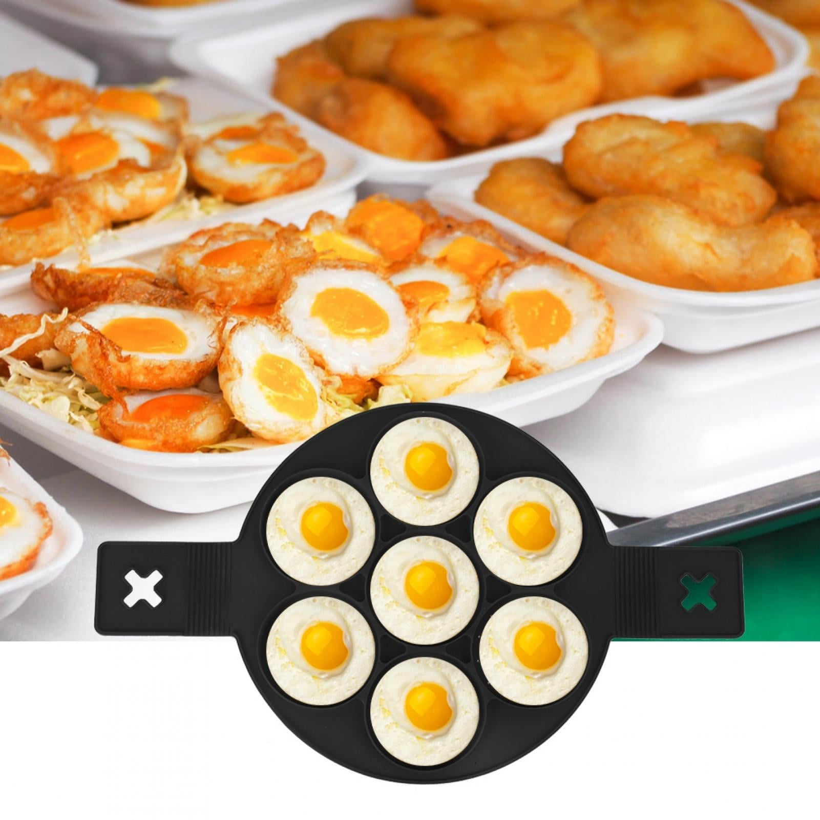 Pancake Making , Black Egg Maker Egg Cooking Rings, 7 Holes Round For