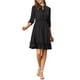 thumbnail image 2 of Vestido A-Line de Chifón con Volantes en Capa y Mangas 3/4 para Mujeres INSPIRE CHIC 2XL Negro, 2 of 7