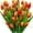 Orange, variant on Morttic 8 Bundles Outdoor Artificial Tulips Fake Flowers UV Resistant Faux Plastic Greenery Shrubs Plants for Home Outside Garden Porch Window Farmhouse Decor