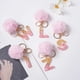thumbnail image 3 of Llavero Rosa personalizado con colgante de 26 letras en inglés para coche, accesorio con Bola de Pelo para mujer, colgante para bolso, 3 of 4