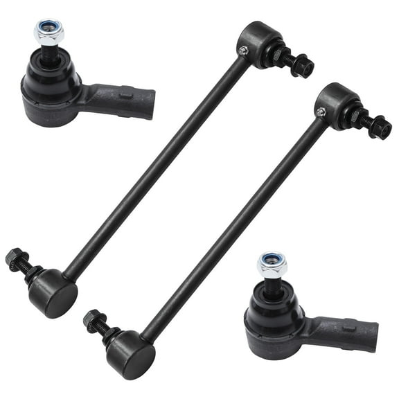 Detroit Axle - 4pc Front Suspension Kit for 2008-2017 Mitsubishi Lancer, 2007-2019 Outlander, 2 Stabilizer Sway Bar Links, 2 Outer Tie Rods Replacement