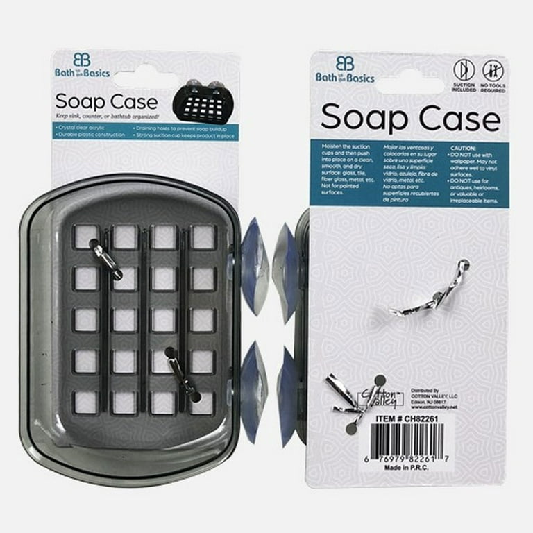 2 Soap Dish Suction Wall Holder Bathroom Shower Cup Sponge Dish Basket Tray  Sink
