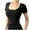 Black, variant on Fesfesfes Women's Fiting Tops Summer Round-Neck Short Sleeve Sexy Blouse Yoga Tops Integrated Tight Fitting With Chest Pad Corp Tops Fitness Tops 4(S)