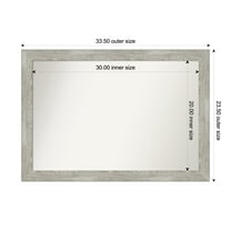 Amanti Art Custom Wall and Bathroom Mirror (23.5 x 33.5 in.), Dove Greywash Narrow Frame