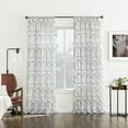 thumbnail image 5 of No. 918 Kaz Embroidered Retro Curves Sheer Curtain Panel, 1-Piece Rod Pocket Indoor Window Panel, 50”x84", Black/White, 5 of 7