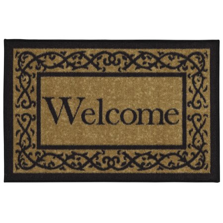 Ottomanson Welcome Non-Slip Floral Door Mat, 20" X 30"