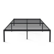 Yoneston Queen Size Metal Bed Frame 18 High Platfrom Beds Frames with Storage, Black