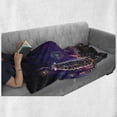 thumbnail image 6 of Landscape Soft Flannel Fleece Throw Blanket, Illustration of Celebration at Night in Dubai Skyscrapers and Firework Print, Cozy Plush for Indoor and Outdoor Use, 50" x 60", Purple, by Ambesonne, 6 of 6
