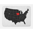 thumbnail image 1 of Iowa State Bath Mat, North America Map Showing the Iowa State Simple Cartography Design, Plush Bathroom Decor Mat with Non Slip Backing, 29.5" X 17.5", Black Vermilion White, by Ambesonne, 1 of 2