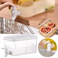 thumbnail image 1 of Nomeni Storage Containers Refrigerator Party Drink Maker Beverage Plastic Cold Water Jug Kettle With Tap Plastic Drink Dispenser Faucet Large Capacity Storage For Fruit Juice Dispenser 3L White, 1 of 9