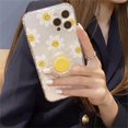 thumbnail image 1 of Funda de teléfono con soporte de flor de sol 3D bonita coreana para iPhone 14 11 12 13 Pro XS Max X XR 7 8 Plus, funda protectora suave con margaritas divertidas Tan Jianjun unisex, 1 of 1