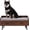 Grey, variant on Elevated Dog Beds Frame with Mattress, Raised Wood Pet Bed Sofa Indoor for Large Medium Small Dogs Cats