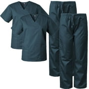 2-PACK Medgear Scrubs for Men and Women Scrubs Set Medical Uniform Scrubs Top and Pants