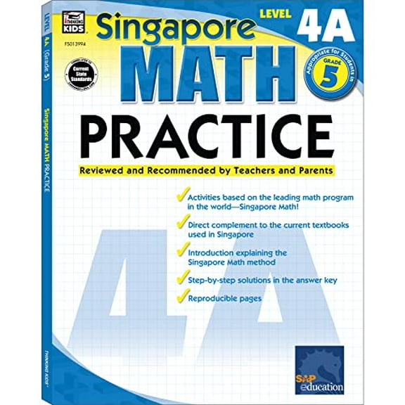 Pre-Owned Math Practice, Grade 5: Reviewed and Recommended by Teachers and Parents (Singapore Math Practice) Paperback