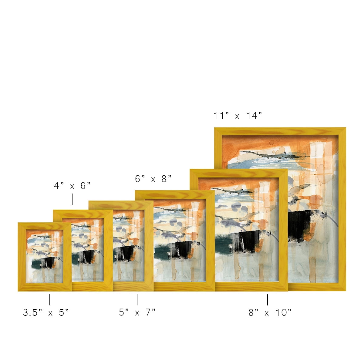 Seria I - Framed Print w/glass - Sunflower Yellow