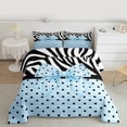 thumbnail image 2 of Homewish Cartoon Ribbon 3 Pieces Queen Comforter Set for Adults Female Men Women,Black Blue Ultra Soft Bedding Sets,Cute Polka Dots Bedding Comforter Set Breathable,Breathable Home Decor, 2 of 8