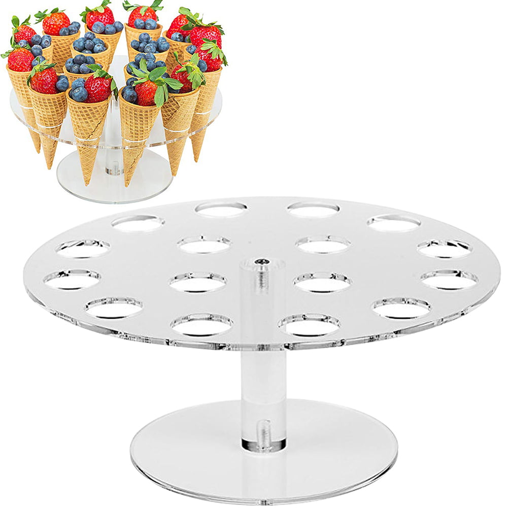 Details about   16-PCS Transparent Acrylic Single Ice Cream Cone Rack Tray Display Stand 
