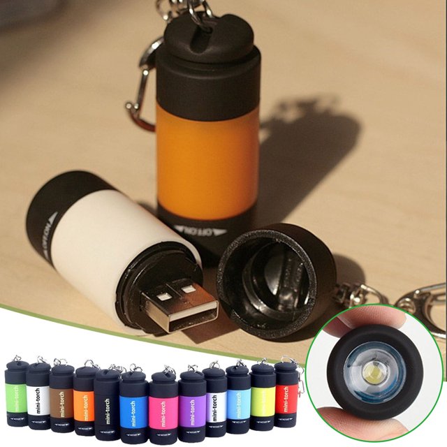 Cagogo under $5 11Pcs Rechargeable Flashlight, USB Rechargeable Mini Flashlight,Keychain LED Torch,Pocket Flashlight for Camping,Emergency Light for Hiking,Waterproof Small Flashlight
