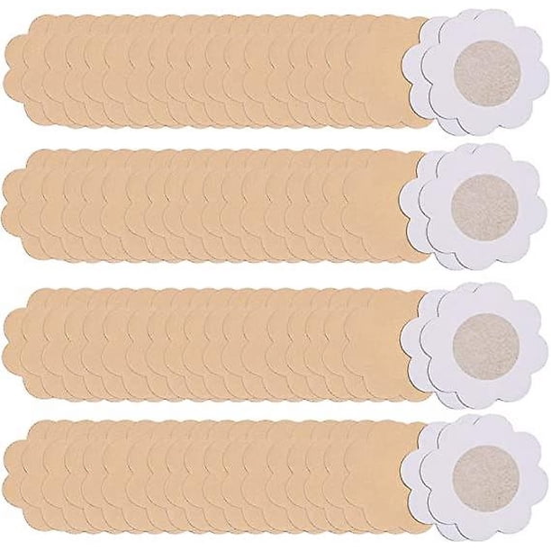 80 piezas de cubre pezones desechables de tela no tejida con forma de flor, cómoda pegatina desechable para pezones para crema de realce de senos, sujetador autoadhesivo de pétalos femeninos