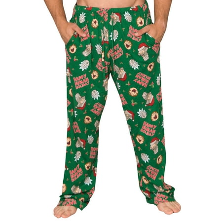 Rick and Morty Happy Human Holidays Green Lounge Pants (Adult XX-Large ...