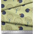 thumbnail image 2 of Soimoi Cotton Cambric Fabric Tree & Sheep Animal Printed Fabric 1 Yard 56 Inch Wide, 2 of 3