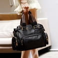 thumbnail image 3 of Bolso de hombro de cuero sintético retro de lujo, bolso de mano de diseñador de marca de lujo de gran capacidad con múltiples bolsillos, bolso de moda versátil para mujer nuevo, 3 of 5