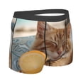thumbnail image 3 of Balery Relaxing Cat With Orange Juice Men's Boxer Briefs, Soft and Breathable Cotton Underwear with nylon Waistband-XX-Large, 3 of 9