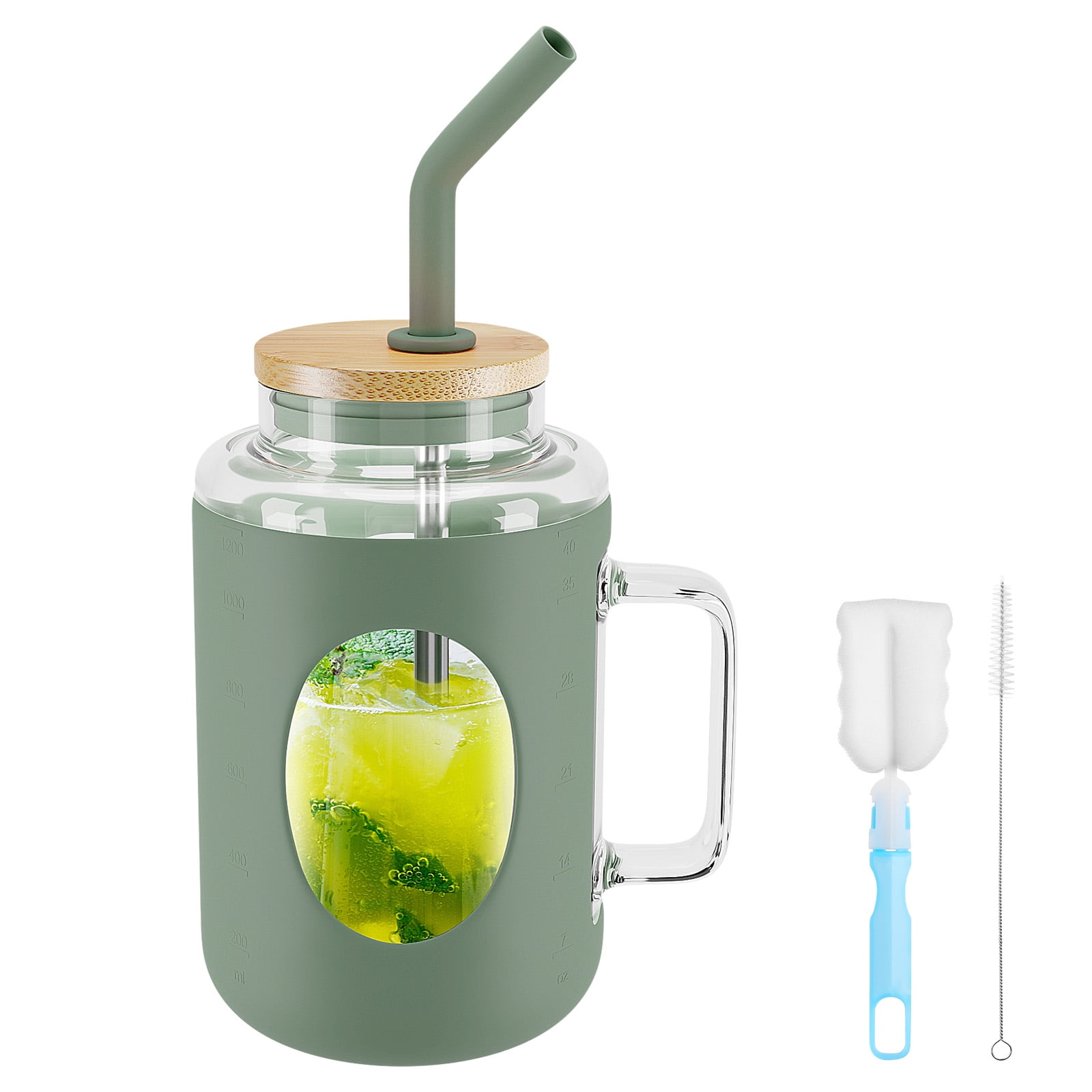 Junzilan 40 oz tumbler with handle and lid straw