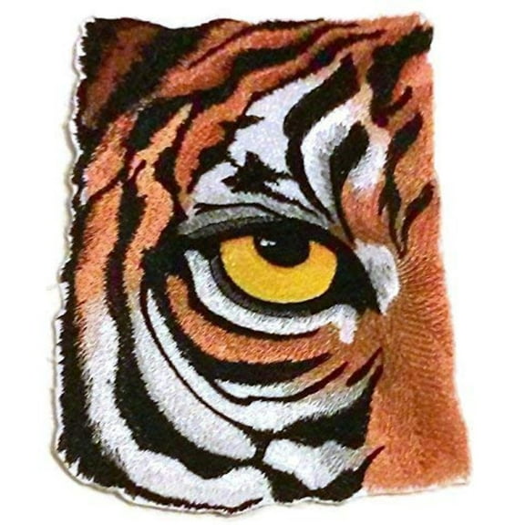 Custom and Unique Eye of Tiger Embroidered Iron on/Sew Patch [7"4.72"]