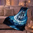 thumbnail image 6 of Arctic Wolf With Wolf And Snowy Pines Snowy Pine Forest Serene Wildlife Art Wildlife Lovers Winter Wilderness Scene Warm Flannel Blanket, Christmas Gift for Cabin and Lodge Home Decor, 6 of 9