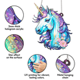 thumbnail image 3 of 89Bloom Unicorn Stained Glass Hologram Ornament, Stained Glass Suncatcher Ornaments Home Decor, Holographic Ornaments, 3 of 7