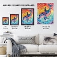 thumbnail image 3 of Artery8 Dolphin and Rainbow Mosaic Pattern Watercolour Kids Bedroom Nursery Art Print Framed Poster Wall Decor 12x16 inch, 3 of 3