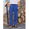thumbnail image 2 of COOFANDY Men's Linen Drawstring Pants Casual Summer Beach Cotton Linen Pants, 2 of 6