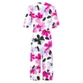 thumbnail image 4 of Nuoqisi Women Summer Floral Print Casual Short Sleeved V-neck Back Zipper Side Pocket Jumpsuit Pants, 4 of 5