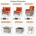 thumbnail image 2 of Vcatnet 9 Pieces Patio Furniture Sets with 42" Fire Pit Table, Outdoor Wicker Rattan Sectional Sofa, All Weather Conversation Set with Swivel Glider Chairs and Solar Powered Coffee Table, Orange Red, 2 of 9