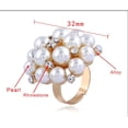 thumbnail image 7 of Bollywood Style Big Luxury Fashion Statement Adjustable Kundan Flower Finger Ring For Women, 7 of 7